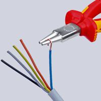 22-06-160 Knipex 20 06 Round Nose Pliers, 160 mm Overall, Pointed, Straight Tip, VDE/1000V, 30mm Jaw