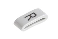 531-07878-hobs85-pvc-wh HellermannTyton HODS85 Slide On Cable Markers, Black on White, Pre-printed "R", 1.8 → 6.3mm Cable, 531-07878