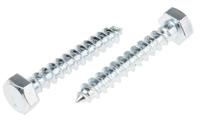 824-963 RS PRO Hex Coach Screw, Steel Bright Zinc Plated, 8mm x 50mm
