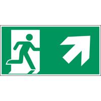 138886 Polyester Emergency Exit Right, None,  With Pictogram Only, Exit Sign