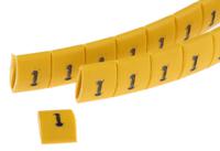 901-10134 HellermannTyton Ovalgrip Slide On Cable Markers, Black on Yellow, Pre-printed "1", 1.7 → 3.6mm Cable,