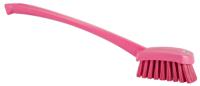 41861 Vikan Hard Bristle Pink Scrubbing Brush, 36mm bristle length, PET bristle material