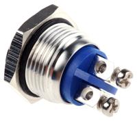 r16frsstag EOZ Push Button Switch, Momentary, Panel Mount, 16.2mm Cutout, SPST, 48 V dc, 250V ac, IP65