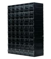 280-6422 RS PRO 48 Drawer Storage Unit, Polystyrene, 450mm x 338mm x 133mm, Black, Transparent