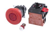 a22el-m-24a-01 Omron A22E Series Twist Release Illuminated Emergency Stop Push Button, Panel Mount, 22mm Cutout, 1NC, IP65