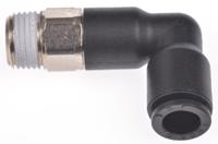 3129-06-10 Legris LF3000 Series Elbow Threaded Adaptor, R 1/8 Male to Push In 6 mm, Threaded-to-Tube Connection Style