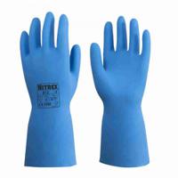 612-08 Unigloves Nitrex 612 Blue Unlined Nitrile Work Gloves, Size 8