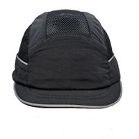 airc01v03str SURFLEX Black Short Peaked Bump Cap, PPE Protective Material