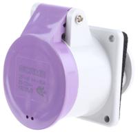 4301615r Scame IP44 Purple Panel Mount 2P Industrial Power Socket, Rated At 16A, 20 → 25 V