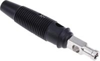 930727100 Hirschmann Test & Measurement Black Male Banana Plug, 4 mm Connector, Solder Termination, 30A, 30 V ac, 60V dc, Nickel