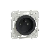 s540059 Schneider Electric Anthracite 1 Gang Plug Socket, 2 Poles, 16A, French 2P