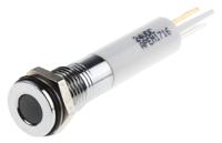 838-5602 RS PRO White Panel Mount Indicator, 24V dc, 8mm Mounting Hole Size, Faston, Solder Lug Termination, IP67
