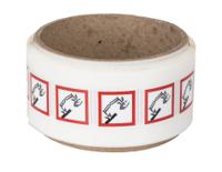 182-027 RS PRO Black/Red/White Vinyl Polyester Safety Labels 21 mm x 21mm