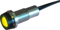 strlh10230fl30yw Oxley STRLH10 Series Yellow Indicator, 230V dc, 10mm Mounting Hole Size, Lead Wires Termination, IP68