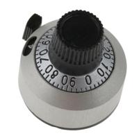 18-a-11 Vishay 22.2mm Chrome Multiturn Dial for 6.35mm Shaft Splined, 18-A-11