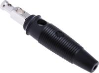 930061100 Hirschmann Test & Measurement Black Male Banana Plug, 4 mm Connector, Solder Termination, 30A, 30 V ac, 60V dc, Nickel