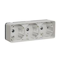 mur39913 Schneider Electric White 3 Gang Plug Socket, Indoor, Outdoor Use
