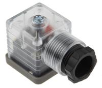 811-8291 RS PRO 2P+E DIN 43650 A, Female Solenoid Valve Connector with Indicator Light, 24 V dc Voltage