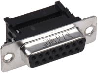 l17dafra15p Amphenol Communications Solutions DFR 15 Way Right Angle Cable Mount D-sub Connector Plug, 2.74mm Pitch