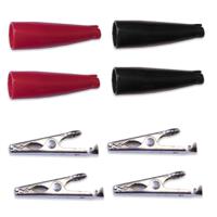 10004 Mueller Electric Alligator Clip Alligator Clip Connection, Nickel-Plated Steel Contact, Black/Red
