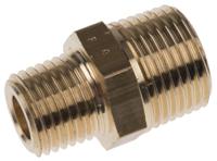 0121-17-13 Legris Brass Pipe Fitting, Straight Threaded Adapter, Male R 3/8in to Male R 1/4in