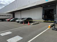 smart2050nj2 Viso Black Polypropylene, Steel Retractable Barrier, 20m, Black/Yellow Tape