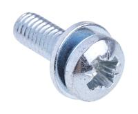 278-871 RS PRO M4 x 12mm Zinc Plated Steel Pan Head Sems Screw, Plain Washer