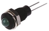 dx1119gn Bulgin Green Panel Mount Indicator, 2.1V, 6.1mm Mounting Hole Size, Lead Wires Termination
