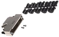 8655mhra5002klf Amphenol Communications Solutions 8655MHR Series Die Cast Zinc Angled D Sub Backshell, 50 Way, Strain Relief