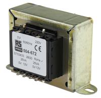 504-672 RS PRO 50VA 2 Output Chassis Mounting Transformer, 12V ac, IEC 61558-2-6