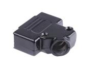 d45zk15-bk-k MH Connectors MHD45ZK-BK Series Zinc Angled D Sub Backshell, 15 Way, Strain Relief