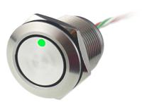 823-2801 RS PRO Capacitive Switch Latching NO,Illuminated, Green, Red, IP68 Brass