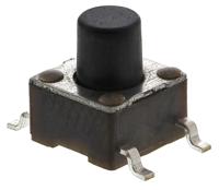fsm6jsmatr TE Connectivity Black Button Tactile Switch, SPST 50 mA @ 24 V dc 3.4mm Surface Mount