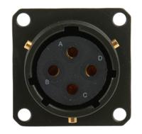 62gb-12e14-04sn Amphenol Limited, 62GB 4 Way Box Mount MIL Spec Circular Connector ReceptacleOlive, Socket Contacts,Shell Size 14,