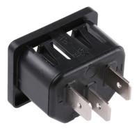 61004320 Schurter C14 Snap-In IEC Connector Male, 10A, 250 V