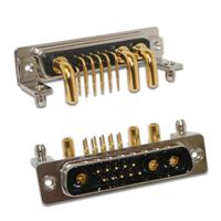 684s3w3103l461 Norcomp 3 Way Right Angle Through Hole D-sub Connector Plug, 6.85mm Pitch, with 4-40 Inserts/Board Lock