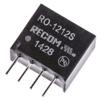 ro-1212s Recom RO DC-DC Converter, 12V dc/ 83mA Output, 10.8 → 13.2 V dc Input, 1W, Through Hole, +85°C Max Temp -40°C
