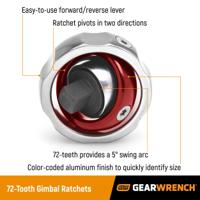 81270 GearWrench 3/8 in Finger Control Ratchet with Ratchet Handle