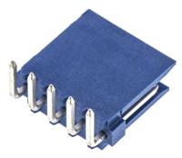 281698-5 TE Connectivity AMPMODU HE14 Series Right Angle Through Hole PCB Header, 5 Contact(s), 2.54 mm Pitch, 1 Row, Shrouded