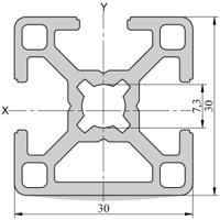 264-7866 RS PRO Silver Aluminium, Anodized Profile Strut, 30 x 30 mm, 8mm Groove, 2m Length