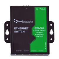 sw-084 Brainboxes Industrial Ethernet Switch, 4 RJ45 Ports