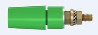 233050-25 Staubli Green Female Banana Socket, 4 mm Connector, Bolt Termination, 32A, 600V, Gold Plating