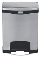 1901985 Rubbermaid Commercial Products Slim Jim 30L Silver Pedal Stainless Steel Waste Bin