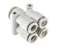 kq2ud06-08a SMC KQ2 Series Double Y Tube-to-Tube Adaptor Push In 8 mm, Push In 6 mm to Push In 6 mm, Tube-to-Tube Connection Style