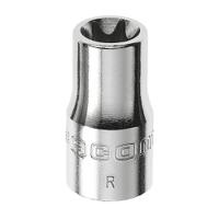 rtx4 Facom 1/4 in Drive E4 Standard Socket, Torx, 22 mm Overall Length