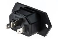 61003200 Schurter C14 Panel Mount IEC Connector Male, 15A, 250 V
