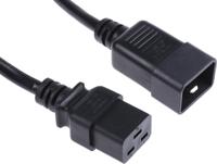 137-3360 RS PRO Straight IEC C19 Socket to Straight IEC C20 Plug Power Cord, 3m