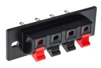 392-683 RS PRO Panel Mount Speaker Terminal Socket, 4 Way, 3ABlack, Quick Connect Termination