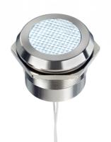 253-8521 RS PRO White Panel Mount Indicator, 12 → 24V ac/dc, 30mm Mounting Hole Size, Lead Wires Termination, IP67, IP69K