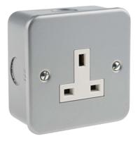 768-3501 RS PRO Grey 1 Gang Plug Socket, 0 Poles, 13A, Type G - British, Indoor Use